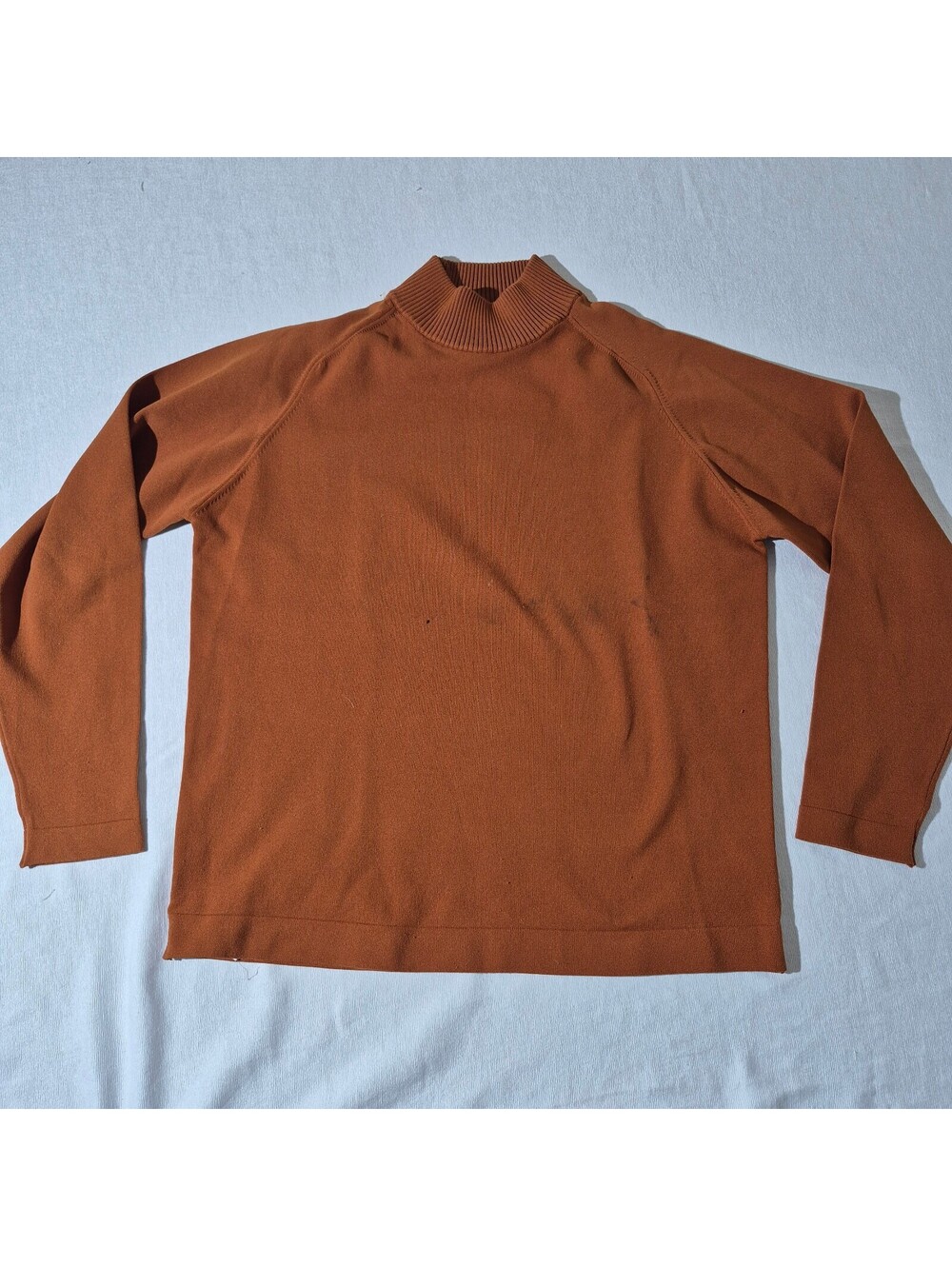 Vintage McGregor Miracle 70s L Large brown long sleeve mock neck top
